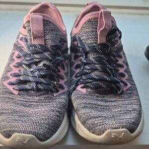 Puma Women's Pink Purple Black Sneakers In Good Condition 5 Womens